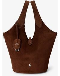Polo Ralph Lauren - Play Suede Shoulder Bag With Contrasting Logo - Lyst