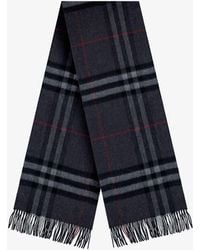 Burberry - Cachemere Scarf With Giant Check Motif - Lyst