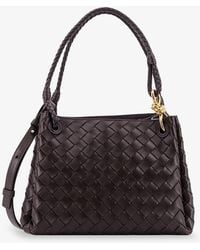 Bottega Veneta - Parachute Leather Shoulder Bag With Intrecciato Motif And Knot Detail - Lyst