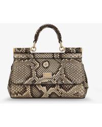 Dolce & Gabbana - Sicily Shiny Python Mini Handbag - Lyst