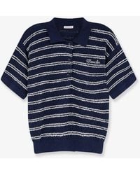 Moncler - Cotton Blend Polo Shirt With Boucle Effect - Lyst
