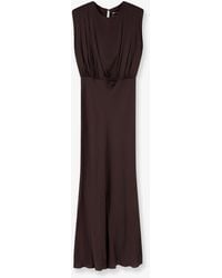 Semicouture - Satin Long Dress - Lyst