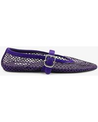 Alaïa - Ballerine Flat Mesh Ballerinas With Rhinestone Detail - Lyst