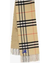 Burberry - Cashmere Scarf With Check Motif - Lyst