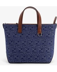 Fendi - Ff Jacquard Fabric And Leather Shopping Bag - Lyst