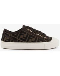 Fendi - Domino Ff Jacquard Fabric Sneakers-Donna - Lyst