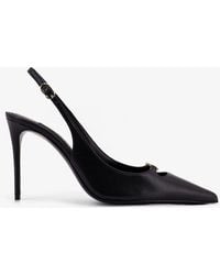 Dolce & Gabbana - Leather Pump With Metal Dg Logo - Lyst