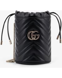 Gucci - Gg Marmont Matelasse Leather Bucket Bag - Lyst