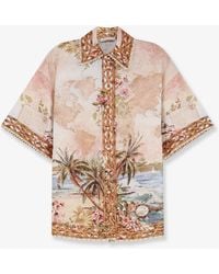 Zimmermann - Mahon Linen Shirt With Island Map Print - Lyst