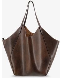 Brunello Cucinelli - Leather Shopping Bag With Side Monili Detail - Lyst