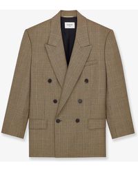 Saint Laurent - Prince-Of-Wales Certified Wool Blazer - Lyst