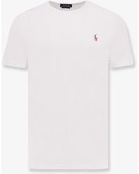 Polo Ralph Lauren - Cotton T-Shirt With Logo Embroidery - Lyst