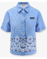 Miu Miu - Bandana Cotton And Linen Shirt - Lyst