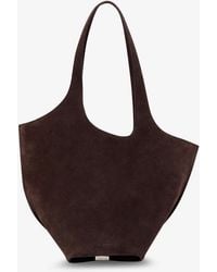 The Attico - La Scoop Suede Shoulder Bag - Lyst
