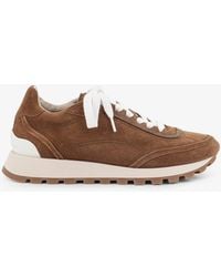 Brunello Cucinelli - Suede Sneakers With Monili Embellishment - Lyst