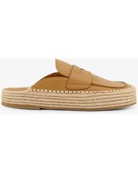 Paloma Barceló - Belinda Leather And Raffia Sandals - Lyst