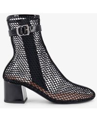 Alaïa - 55 Mesh And Patent Leather Boots - Lyst