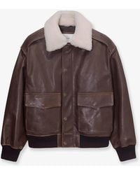 DUNST - Leather Jacket With Removable Collar - Lyst