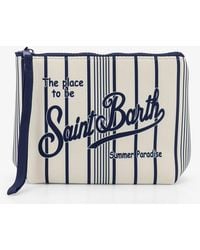 MC2 Saint Barth - Aline Scuba Clutch With Striped Pattern - Lyst