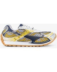 Bottega Veneta - Orbit Mesh And Leather Sneakers - Lyst