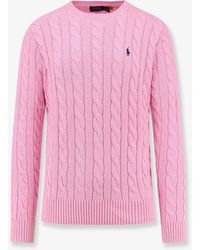 Polo Ralph Lauren - Cable Knit Cotton Sweater With Iconic Logo - Lyst
