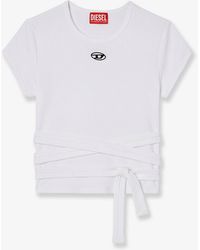 DIESEL - T-Bunny-Tail- S1 Cotton T-Shirt With Tie Bands - Lyst