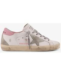 Golden Goose - Super Star Leather Sneakers With Side Logo - Lyst