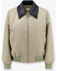 Bottega Veneta - Nylon Blouson With Intrecciato Leather Collar - Lyst