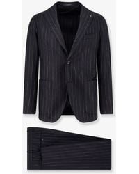 Tagliatore - Single-Breasted Virgin Wool Suit With Pinstripe Pattern - Lyst