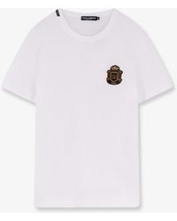 Dolce & Gabbana - Cotton T-Shirt With Iconic Logo Patch - Lyst