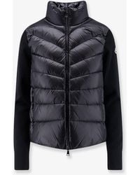 Moncler - Down Jacket With Virgin Wool Sleeves - Lyst