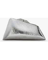 The Attico - 8.30 Pm Laminated Leather Clutch Bag With Logo Engraved On The Bottom - Lyst