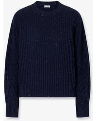 Brunello Cucinelli - Mohair Blend Sweater With Sequins - Lyst