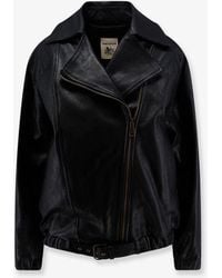 Semicouture - Oversize Textured Leather Jacket - Lyst