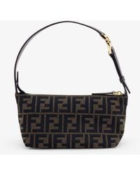 Fendi - Vanity Pouch Ff Jacquard Fabric Small Handbag - Lyst