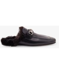 Gucci - Leather Slipper With Horsebit - Lyst