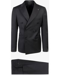 Tagliatore - Virgin Wool Tuxedo With Removable Brooch - Lyst