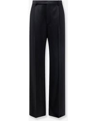 Saint Laurent - Fluid Tailored Certified Wool Trousers - Lyst
