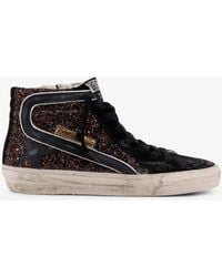 Golden Goose - Deluxe Brand Slide Classic Suede High-Top Sneakers With Glitter Inserts - Lyst