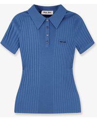 Miu Miu - Virgin Wool Polo Shirt - Lyst