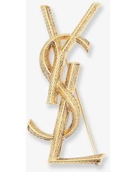 Saint Laurent - Brass Serpente Brooch - Lyst