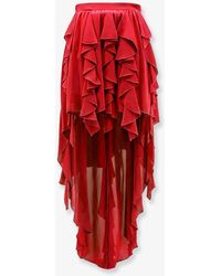 ACTUALEE - Satin Ruffled Skirt - Lyst