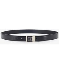 Saint Laurent - La 66 Leather Belt With Metal Buckle - Lyst