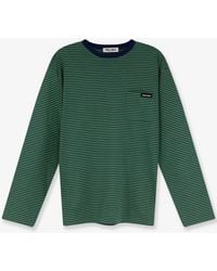 Miu Miu - Cotton T-Shirt With Striped Pattern - Lyst