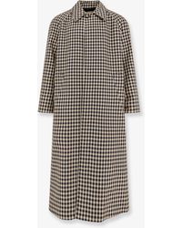 Valentino - Wool And Cotton Coat With Vichy Motif - Lyst