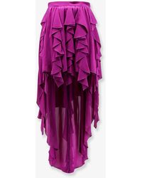ACTUALEE - Satin Ruffled Skirt - Lyst