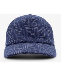 Fendi - Ff Jacquard Denim Baseball Hat - Lyst
