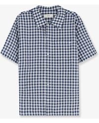 DUNST - Cotton Blend Shirt With Check Pattern - Lyst