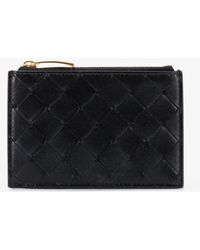 Bottega Veneta - Leather Card Holder With Intrecciato Motif - Lyst