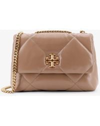 Tory Burch - Kira Matelassé Leather Shoulder Bag With Metal Logo - Lyst